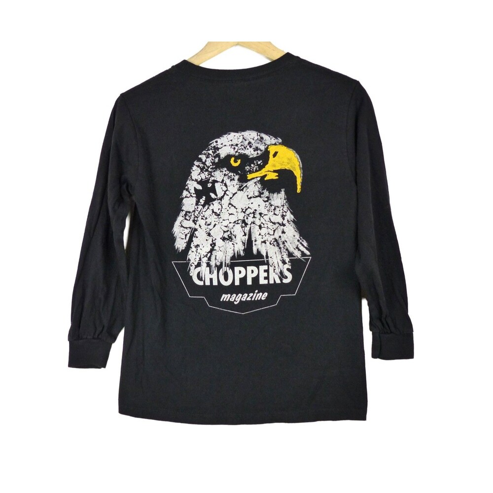 Choppers Magazine Eagle Graphic Long Sleeve T Shirt Black S Biker Motorcycles
